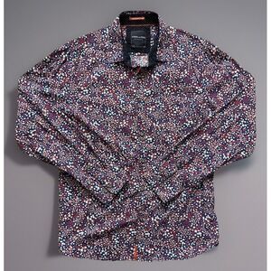 Across The Pond Long Sleeve Button Up Shirt Floral All Over Pattern Medium JBHS